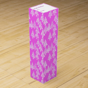 Modern flower Christmas trees - orchid pink Wine Gift Box