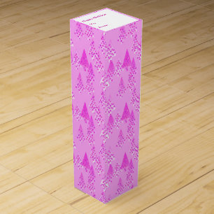Modern flower Christmas trees - orchid & violet Wine Gift Box