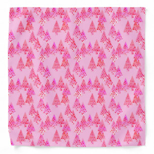 Modern flower Christmas trees - pastel pink Bandana
