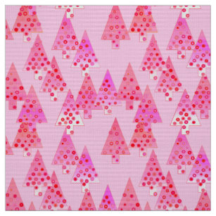 Pink Christmas Tree Fabric, Fabric by the Yard, Hey Cute, Christmas Fabric,  Quilting Cotton, Broadcloth, Jersey, Bamboo, Knit Fabric