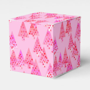 Modern flower Christmas trees - pastel pink Favor Boxes