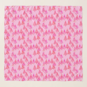 Modern Flower Christmas Trees, Pastel Pink Scarf