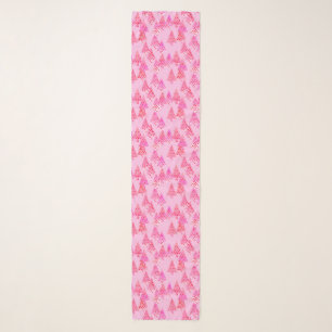 Modern Flower Christmas Trees, Pastel Pink Scarf
