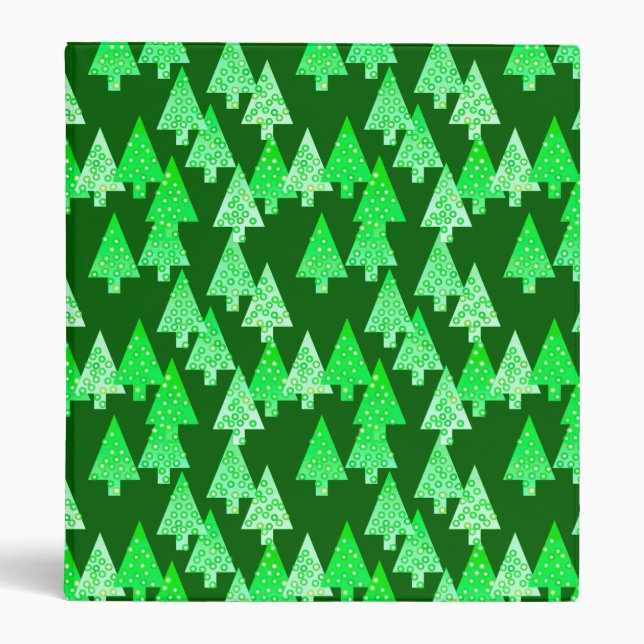 Modern flower Christmas trees - pine green Binder (Front)
