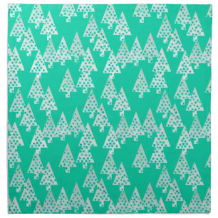 Modern flower Christmas trees - seafoam green Cloth Napkin