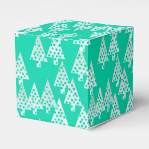 Modern flower Christmas trees - seafoam green Favor Boxes