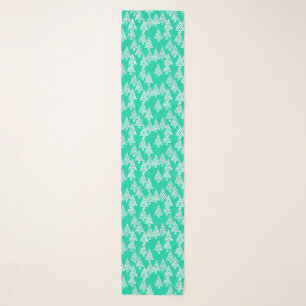 Modern Flower Christmas Trees, seafoam green Scarf