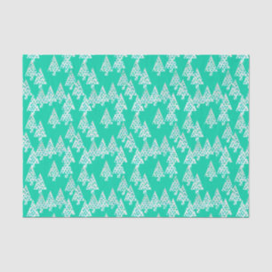 Modern flower Christmas trees - seafoam green Tissue Paper