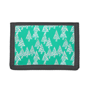 Modern flower Christmas trees - seafoam green Tri-fold Wallet