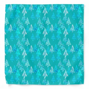 Modern flower Christmas trees - turquoise Bandana