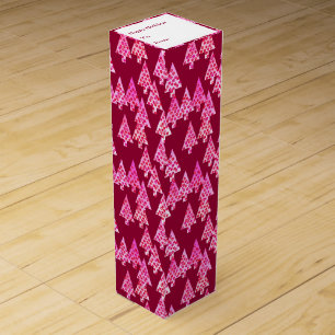 Modern flower Christmas trees - wine & pink Box