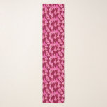 Modern Flower Christmas Trees, Wine & Pink Scarf<br><div class="desc">Long scarf in Mid-Century Modern,  flower embellished,  Christmas trees in a silky gradient - trees in a gradient of pastel pink and cream,  accented with burgundy,  on a deep burgundy wine background</div>