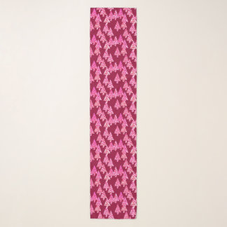 Modern Flower Christmas Trees, Wine & Pink Scarf
