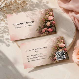 Modern Flower Company Pink color Business Card