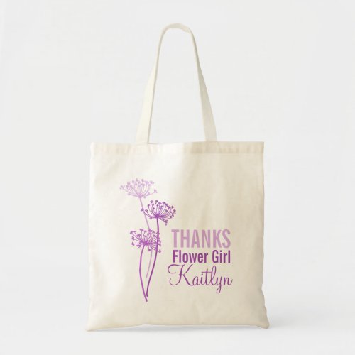 Modern flower cows parsley purple flower girl bag