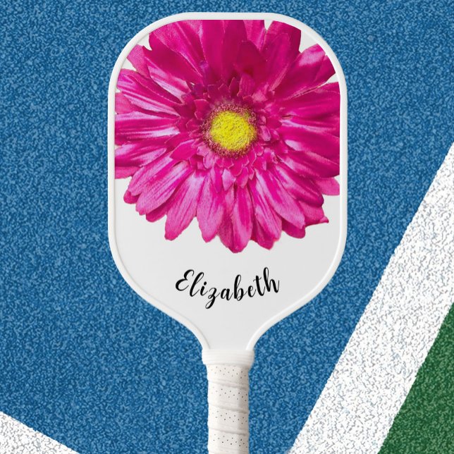 Modern flower custom name pink pickleball paddle (Creator Uploaded)