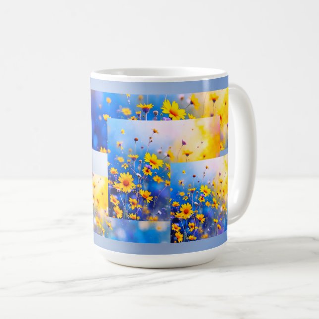 Modern Flower Field Coffee Mug (Front Right)