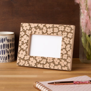 Modern Flower Floral Pattern Wooden Engraved Frames