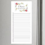 Modern Flower Frame Personalized Magnetic Notepad<br><div class="desc">Lined and checkmark box magnetic notepad design featuring a simply modern floral frame personalized with your name.</div>