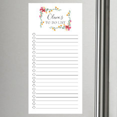 Modern Flower Frame Personalized Magnetic Notepad at Zazzle