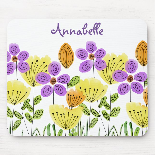 Modern Flower Garden Summer Personalised Mouse Pad (Front)