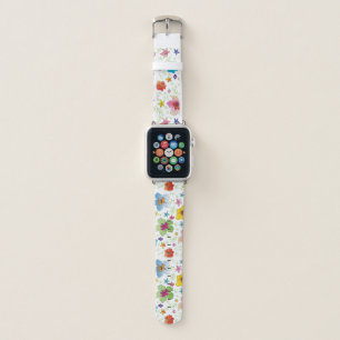 Modern Flower Garden - Watercolor Floral Pattern Apple Watch Band