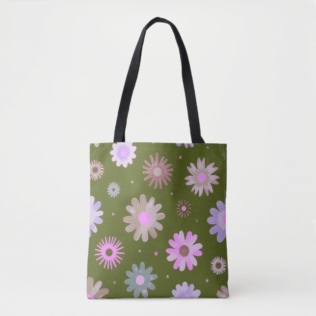 Modern Flower Pattern Tote Bag (Front)