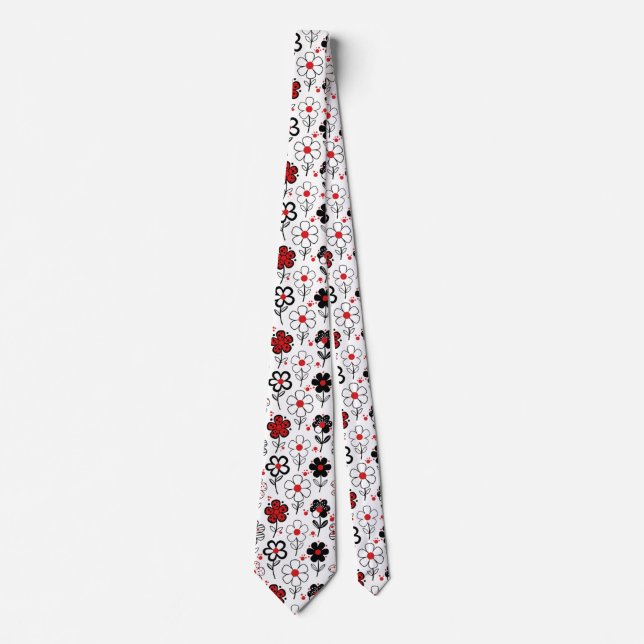 Modern Flower Power Style Neck Tie (Front)