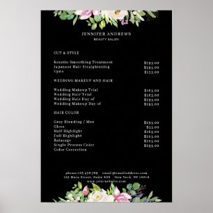 Modern Flower Price List Poster