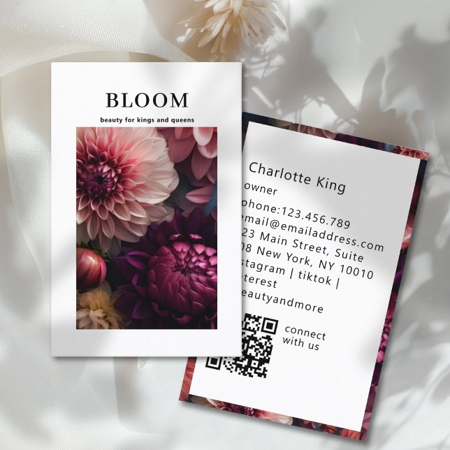 Modern Flower QR Code Business Card (Modern Flower QR Code Business Card)