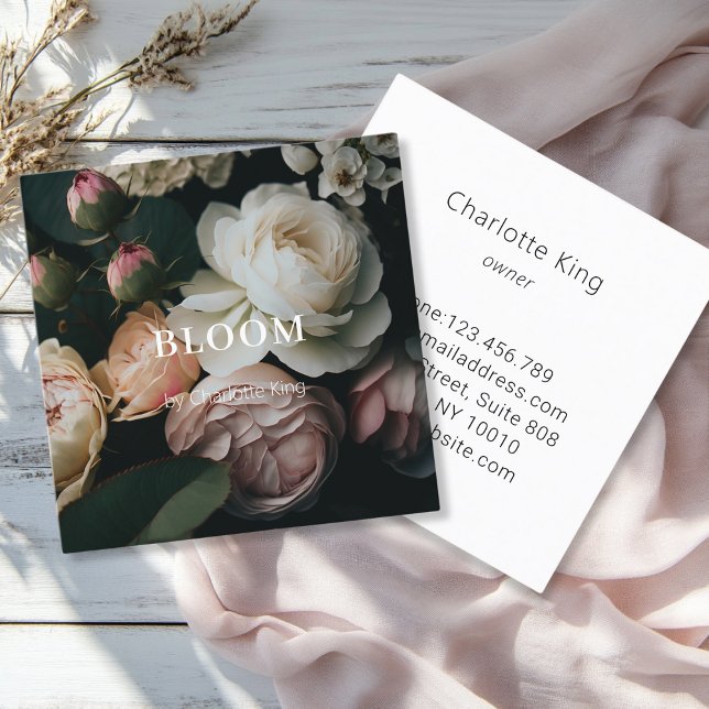 Modern, flower square business card (Modern, flower square business card.)