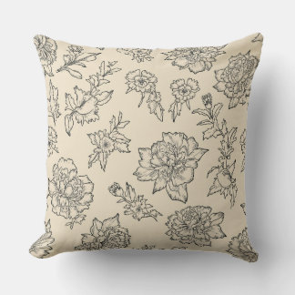 Modern Flower Throw Pillow B