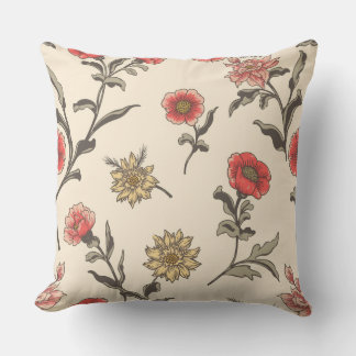 Modern Flower Throw Pillow D