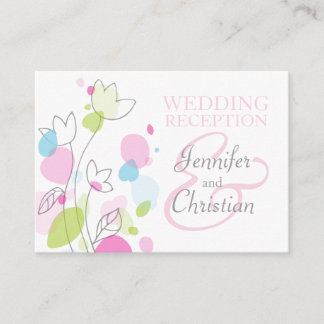 Modern flower wedding purple info enclosure card