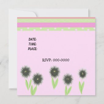 Modern Flowers and Stripes Birthday Invitation | Zazzle