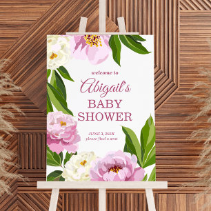 Modern Flowers Baby Shower Welcome 2 sided Foam Board