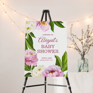 Modern Flowers Baby Shower Welcome 2 sided Foam Board