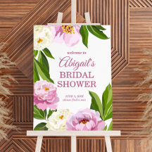 Modern Flowers Bridal Shower Welcome 2 sided