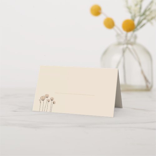 Modern flowers guest name place card