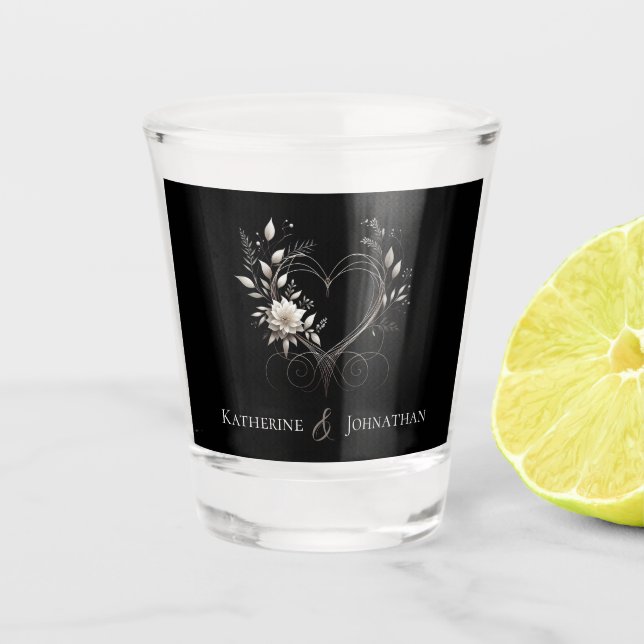 Modern Flowers-Wedding-Money/shot Dance- Shot Glass (Front)