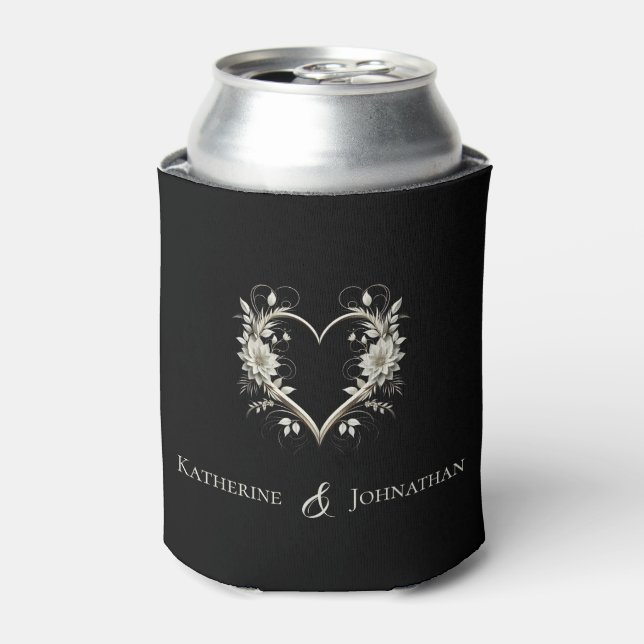 Modern Flowers with a Heart Can Cooler (Can Front)