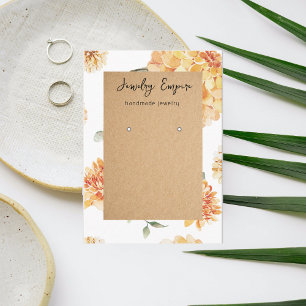 Modern Flowers Yellow & Kraft Earning Holder Business Card