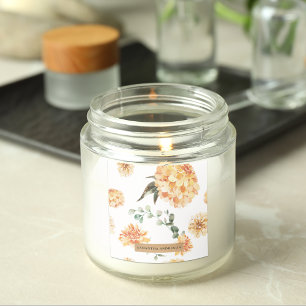 Modern Flowers Yellow & Kraft Personalized Gift Square Sticker