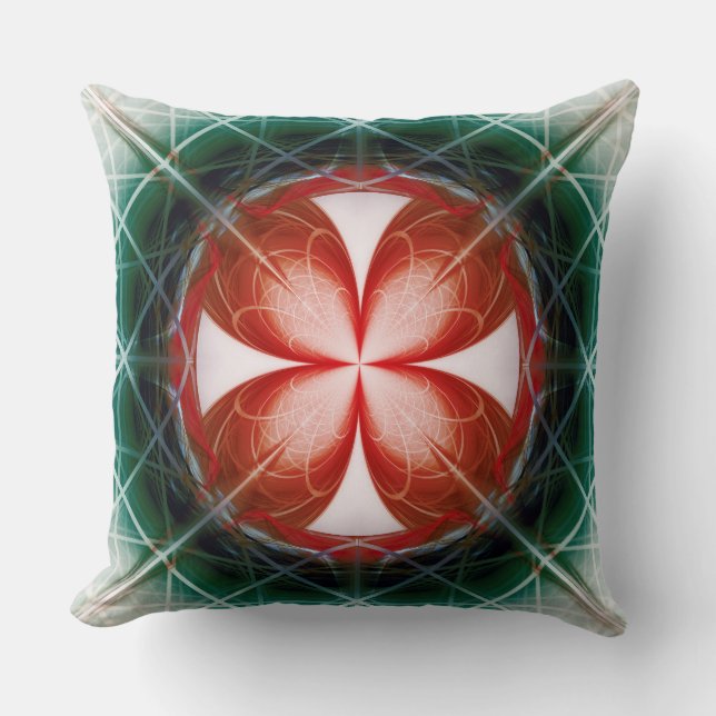 Modern flowery ornament throw pillow (Front)