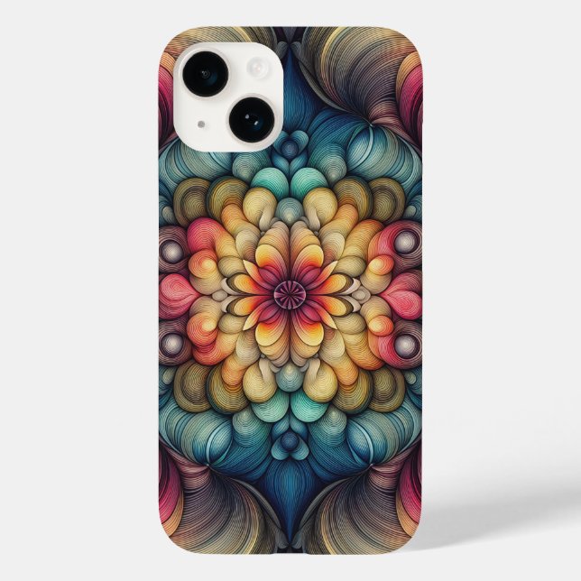 Modern Flowing Line Art Phone Case Vibrant Abstrac (Back)