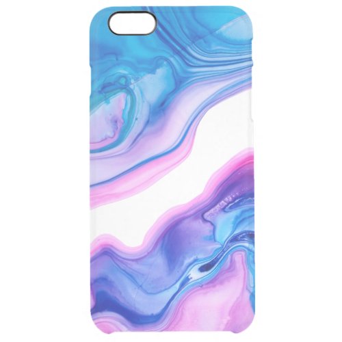 Modern fluid colors abstract geode texture clear iPhone 6 plus case