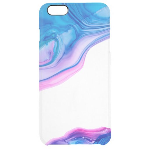 Modern fluid colors abstract geode texture clear iPhone 6 plus case