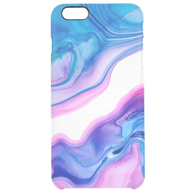 Modern fluid colors abstract geode texture uncommon iPhone case (Back)