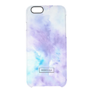 Modern Fluid Colors Blue & Purple Tones Clear iPhone 6/6S Case