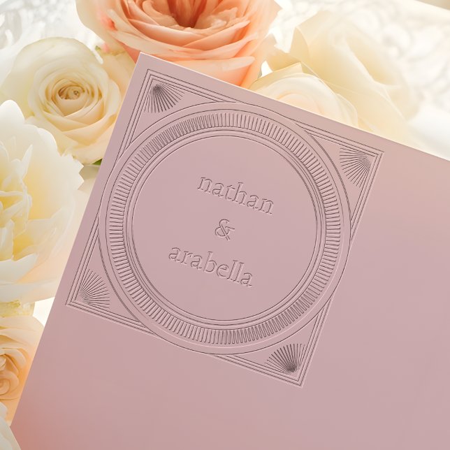 Modern Fluted Sunburst Couple's Wedding Embosser (Creator Uploaded)